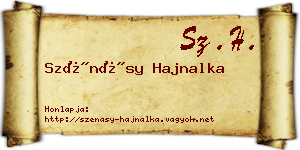 Szénásy Hajnalka névjegykártya