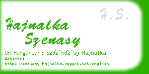 hajnalka szenasy business card